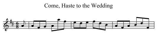 Come, Haste to the Wedding - staff notation