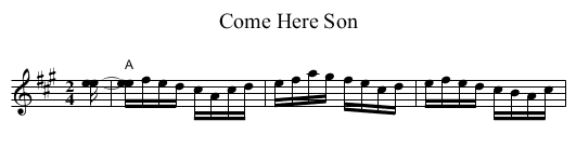 Come Here Son - staff notation