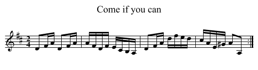 Come if you can - staff notation