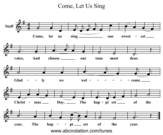Come, Let Us Sing - staff notation