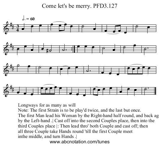 Come let's be merry. PFD3.127 - staff notation