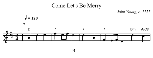 Come Let's Be Merry - staff notation