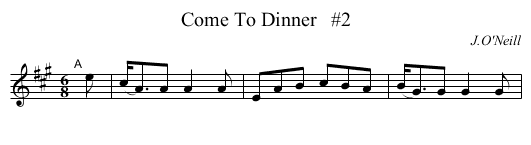 Come To Dinner   #2 - staff notation