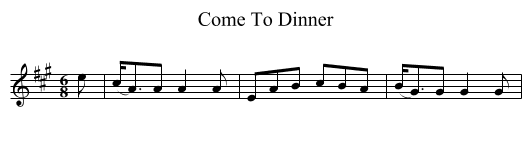 Come To Dinner - staff notation