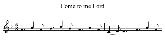 Come to me Lord - staff notation