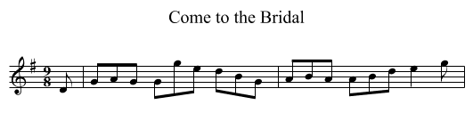 Come to the Bridal - staff notation