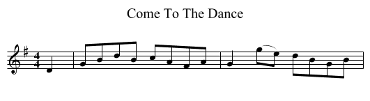 Come To The Dance - staff notation