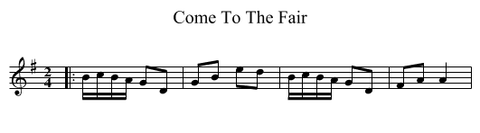 Come To The Fair - staff notation