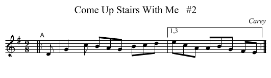 Come Up Stairs With Me   #2 - staff notation