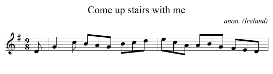 Come up stairs with me - staff notation