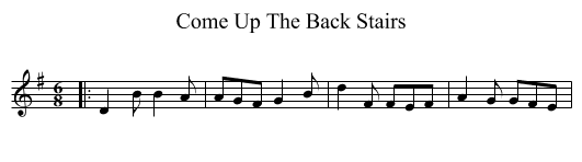 Come Up The Back Stairs - staff notation