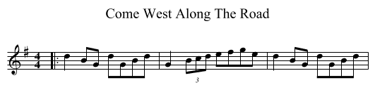 Come West Along The Road - staff notation