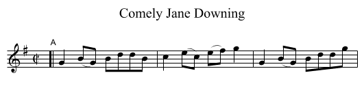 Comely Jane Downing - staff notation
