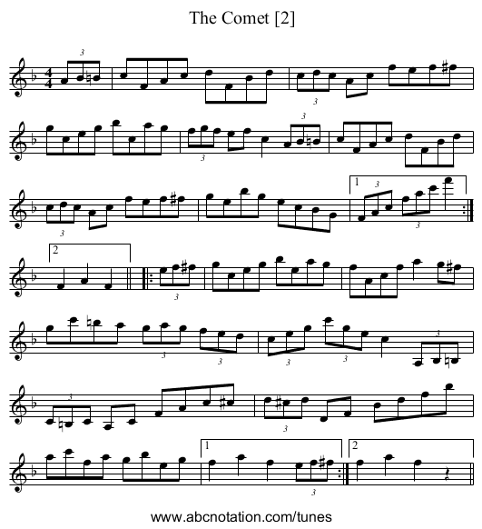 Comet [2], The - staff notation