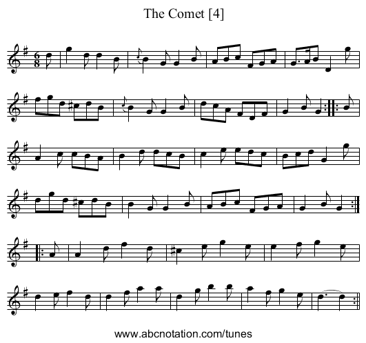 Comet [4], The - staff notation
