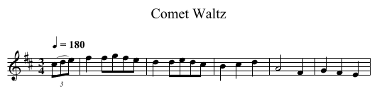 Comet Waltz - staff notation