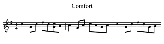 Comfort - staff notation