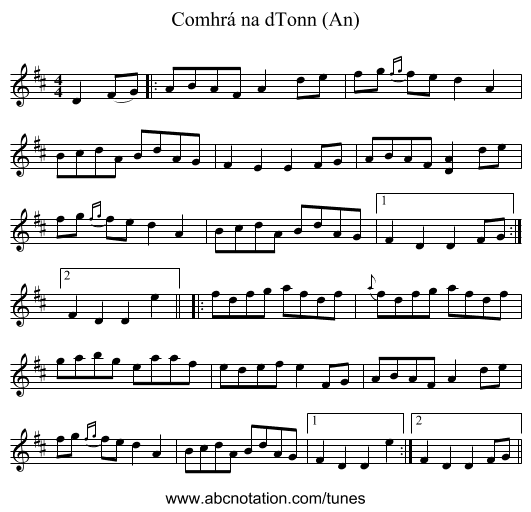 Comhrá na dTonn (An) - staff notation