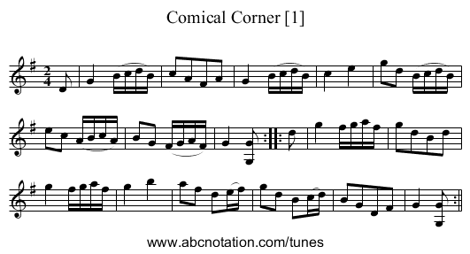Comical Corner [1] - staff notation
