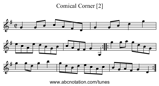 Comical Corner [2] - staff notation