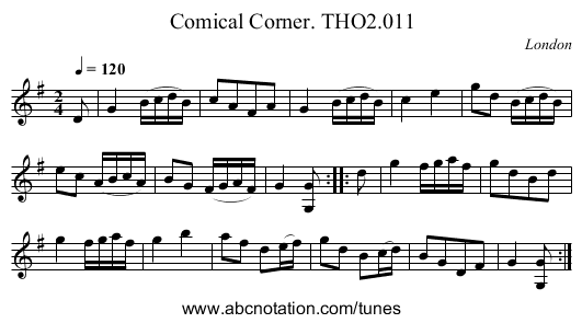 Comical Corner. THO2.011 - staff notation