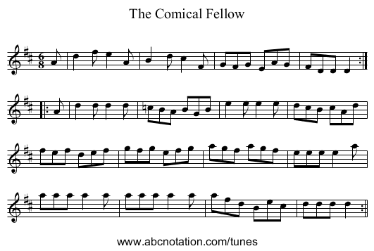 Comical Fellow, The - staff notation