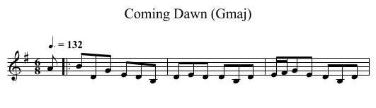 Coming Dawn (Gmaj) - staff notation