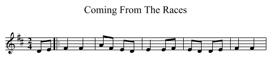 Coming From The Races - staff notation