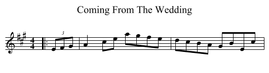 Coming From The Wedding - staff notation