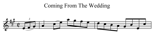 Coming From The Wedding - staff notation