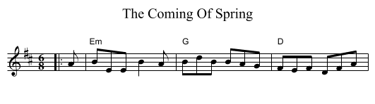 Coming Of Spring, The  - staff notation