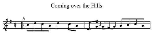 Coming over the Hills - staff notation