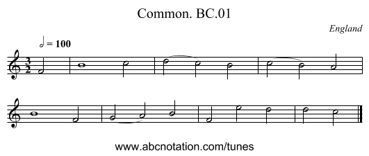 Common. BC.01 - staff notation