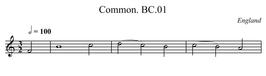 Common. BC.01 - staff notation