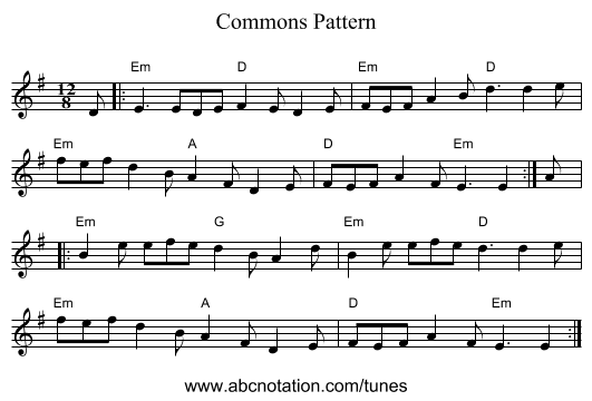Commons Pattern - staff notation