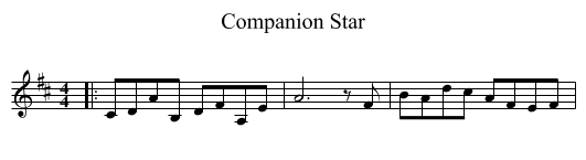 Companion Star - staff notation