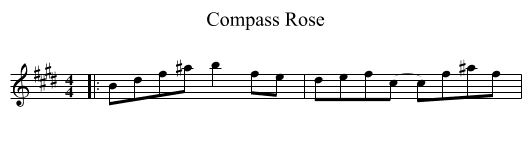 Compass Rose - staff notation
