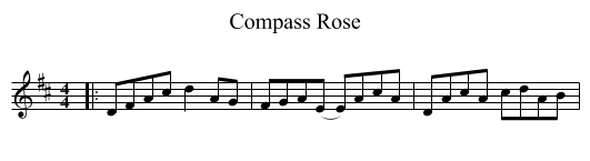 Compass Rose - staff notation