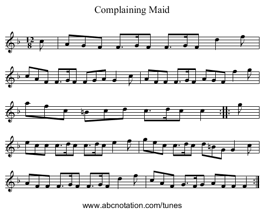 Complaining Maid - staff notation