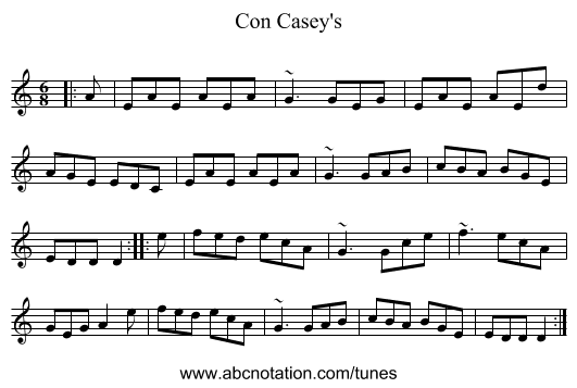 Con Casey's - staff notation
