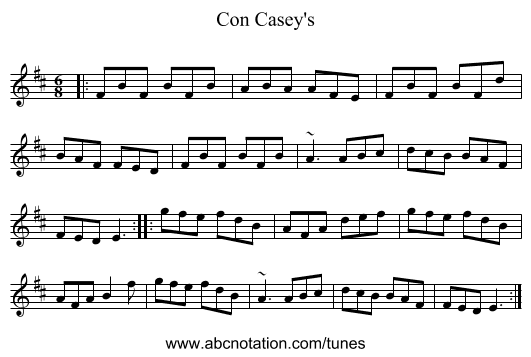 Con Casey's - staff notation
