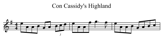 Con Cassidy's Highland - staff notation