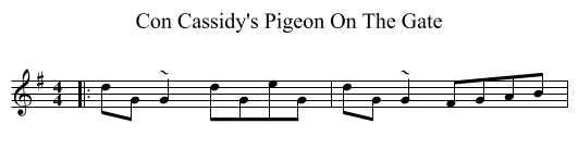 Con Cassidy's Pigeon On The Gate - staff notation