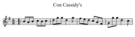 Con Cassidy's - staff notation