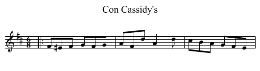 Con Cassidy's - staff notation