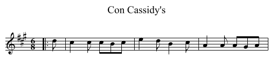 Con Cassidy's - staff notation