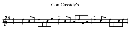 Con Cassidy's - staff notation