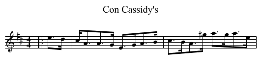 Con Cassidy's - staff notation