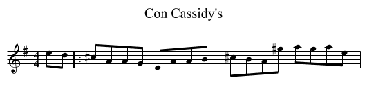 Con Cassidy's - staff notation