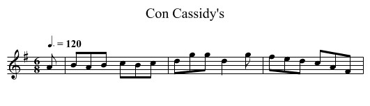 Con Cassidy's - staff notation